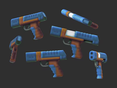 Low Polygon Pistol Pixel Wind Virtual Reality 3d model Low Polygon Pistol Pixel Wind Virtual Reality 3d model