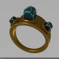 Elegant Gold Ring With Three Blue Faceted Gemstones And Vintage Design