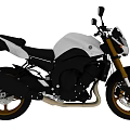 Black and White Modern Motorcycle with Gold Wheels Sporty Design and Street Style