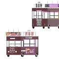 Mobile Food Cart With Tata Cake Grilled Lamb Chops Windows And Snacks