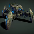 Mechanical Crab With Camouflage Design Blue Lights And Multiple Legs