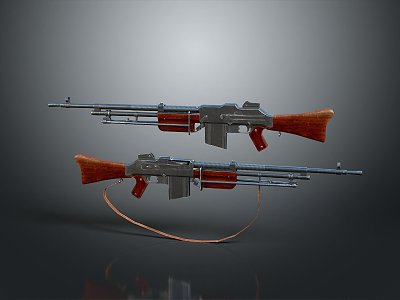 rifle semi-automatic rifle combat rifle battle rifle carbine war rifle attack rifle 3d model