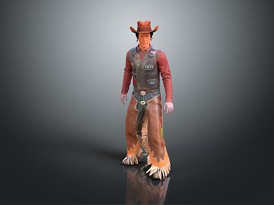 Western Denim American Denim Male Character Male Character Male Handsome Male Youth 3d model