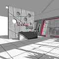 Destor Specialty Store Interior With Reception Desk And Circular Wall Design