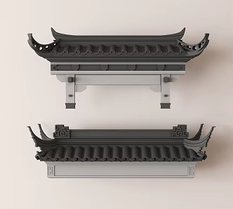 New Chinese-style Eaves Tiles Chinese-style Building Components 3d model