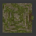 Ancient Stone Pyramid Structure With Moss Covered Steps And Layers