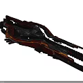 Futuristic Sci Fi Spaceship Red And Black With Intricate Streamlined Design Floating In Cosmic Space
