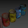 Game Movie Character Themed Barrels With Colorful Designs Claymore Loj Labels And Snake Pattern