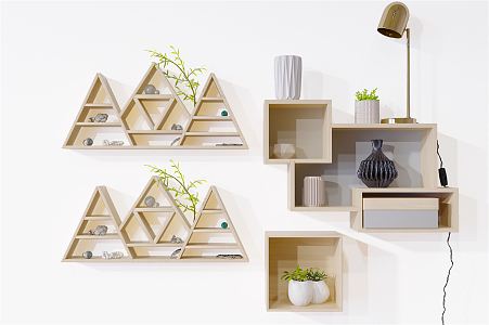 Modern Wall Shelf Simple Wall Decorative Cabinet 3d model