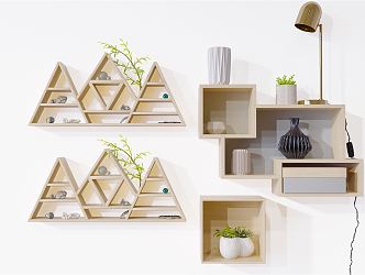 Modern Wall Shelf Simple Wall Decorative Cabinet 3d model