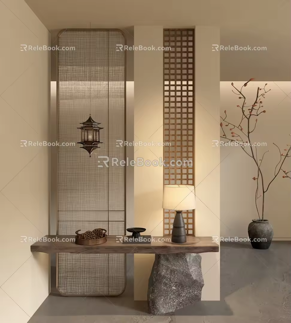 Silent porch partition glass partition 3d model