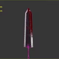 Medieval Bloodstained Metal Sword With Red Hilt And Vertical Blade Design