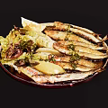 Stewed Potato with Small Fish and Butter 3d model