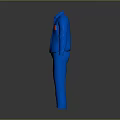 Blue Work Coveralls With Red Label On Chest For Professional Use 3d model