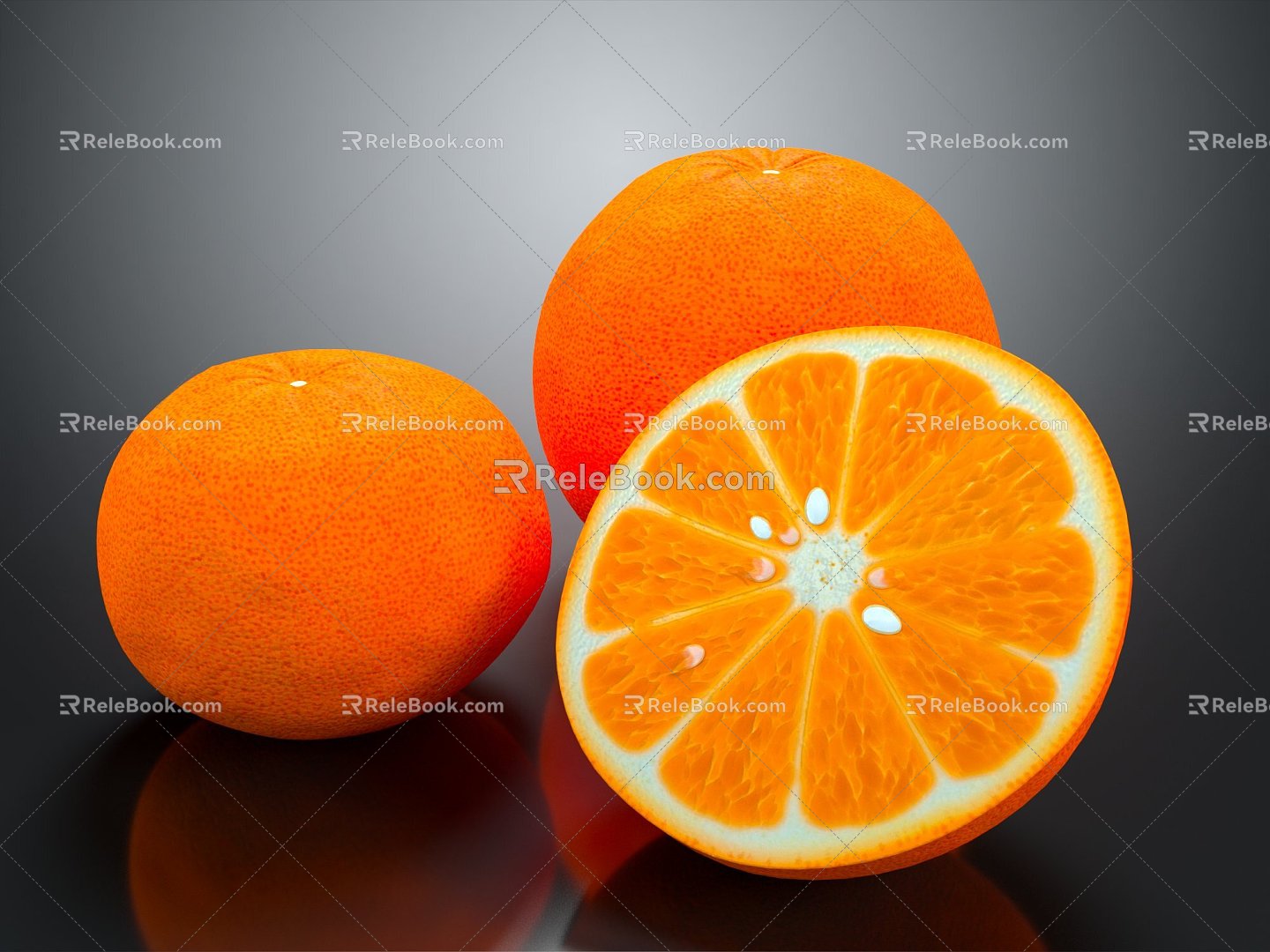 Modern orange citrus 3d model