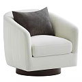 Modern Brown Single Chair With Dark Cushion Swivel Base Design