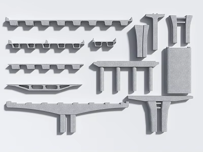 Prefabricated Bridge Structural Components Including Beams Columns Plates For Construction Projects 3d model