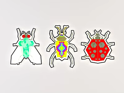 Modern wall lamp home cartoon illustration wall lamp beautiful Chen pendant 3d model