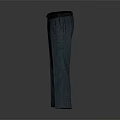 Classic Striped Trousers In Blue Green With Black Belt Detail