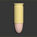 Detailed View Of Shiny Gold And Copper Bullet On Black Reflective Surface