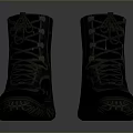 Black High Top Boots With Laces And Buttons Thick Soles For Practical Daily Use