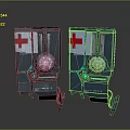 Modern Dual Entertainment Appliances With Red Cross Design And Rolling Wheels