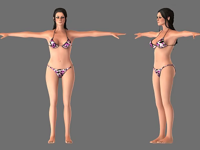Bikini Women Women Underwear Foreign Women Sexy Underwear Three-point Underwear Middle-aged Women 3d model