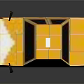 Yellow Pixel Art Taxi Car With Roof Sign And Body Lettering
