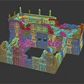 Ancient Architecture Ruins With Weathered Stone Walls Collapsed Structure And Stone Columns