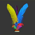 Colorful Feather Decorative Item For Home Decoration With Multicolored Plumes And Stable Base