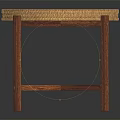 Stylish Round Rattan Tray Table With Wooden Cross Legs Design