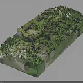 Wild Animal Exploring Green Vegetation Covered Terrain In Detailed 3D Landscape Model