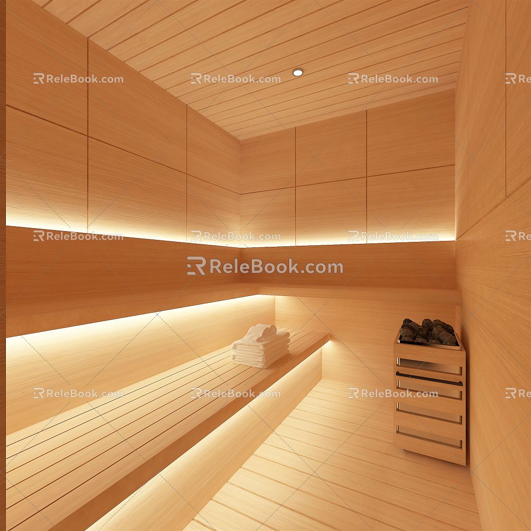 Modern Sauna Room 3d model