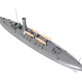 Detailed Submarine Model With Deck Railings Hull Structure And Equipment