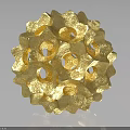 Golden Geometric Furniture Decorative Sculpture With Hollow Patterns And Artistic Design