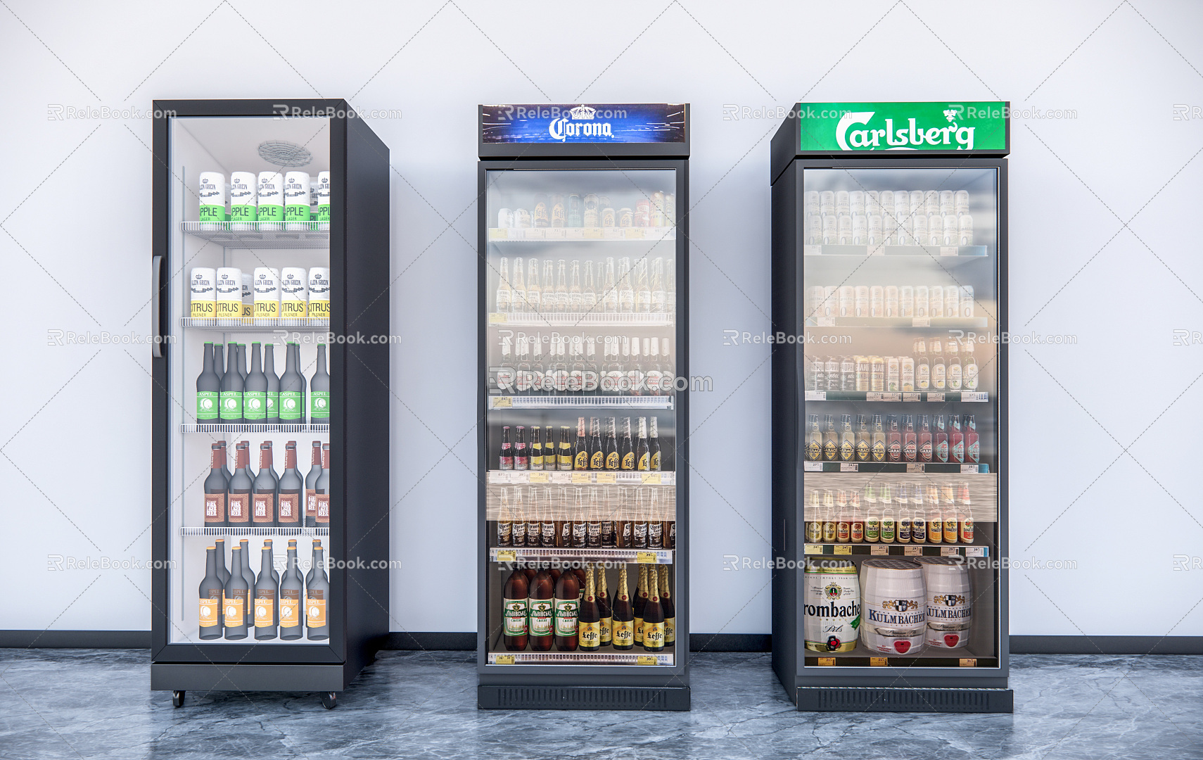 Modern Freezer Supermarket Freezer Refrigerator Freezer Freezer Combination 3d model