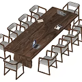 Solid Wood Conference Table With Modern Minimalist Chairs Laptops And Documents In Office Meeting Space