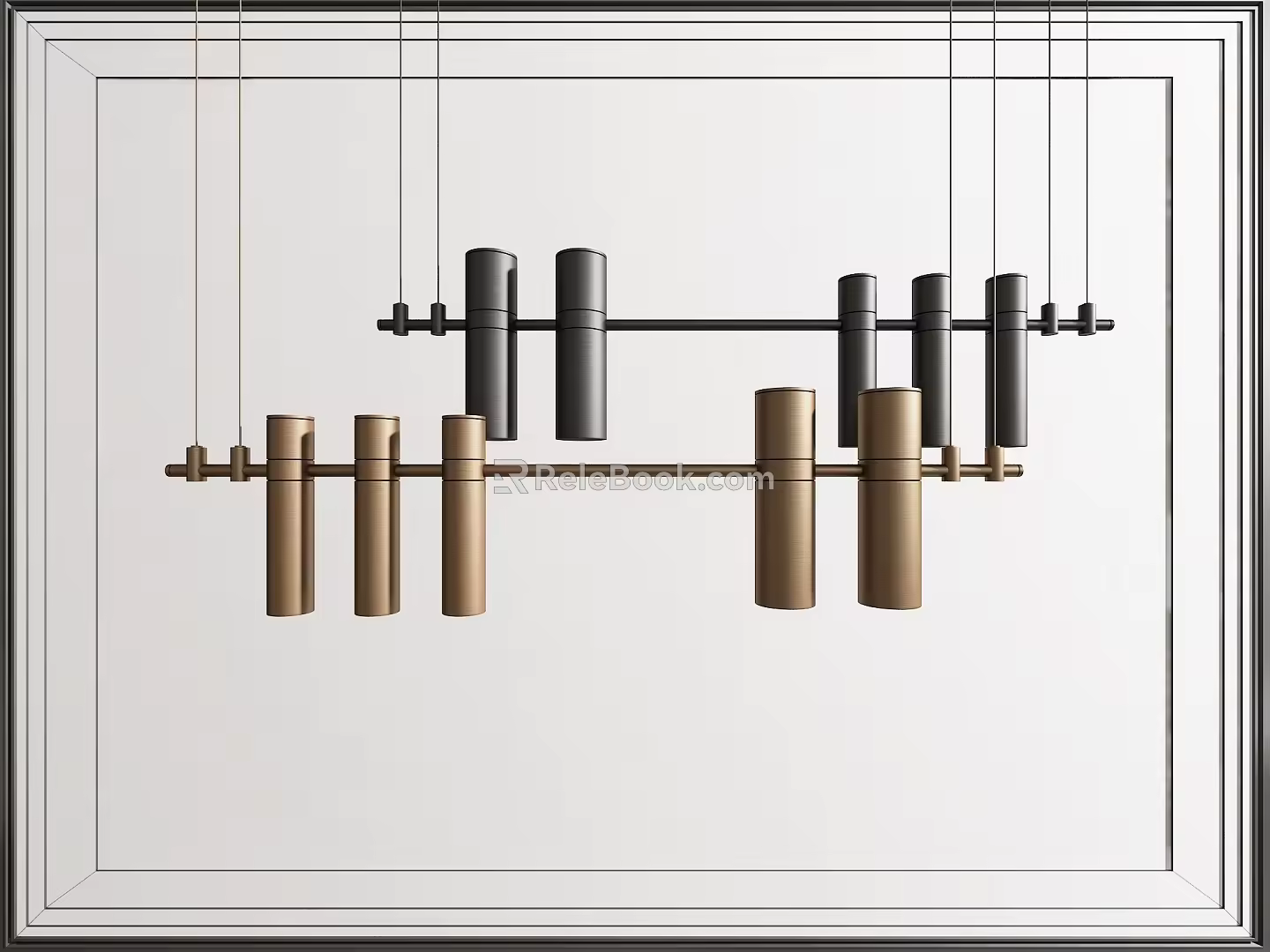 Long chandelier 3d model