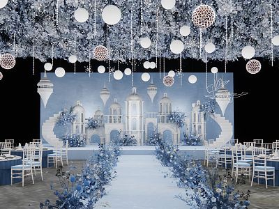 Modern Wedding Scene Wedding Ballroom Stage model