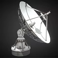 Household Satellite Dish Antenna As Daily Electrical Appliance With Metal Stand