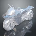 Modern Transparent Crystal Motorcycle Model With Shiny Surface And Reflection 3d model