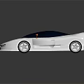 Modern White Sports Car With Black Roof Orange Mirrors And Sleek Design