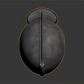 Ancient Metallic Helmet With Damaged Crest And Dark Background Reflection 3d model