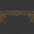 Vintage Copper Decorative Long Ornament With Intricate Eagle And Dragon Carvings And Four Clawed Feet