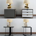 Modern bedside table bedside table combination 3d model