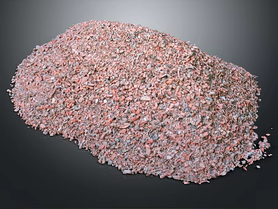 Wood Stone Chips Pile With Natural Texture And Fine Granular Material 3d model