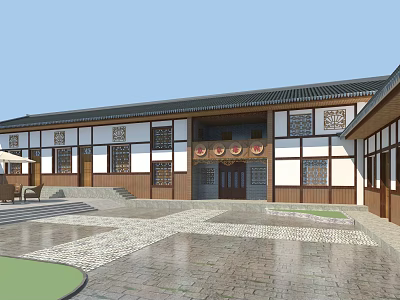 Chinese Ancient Building New Countryside 3d model