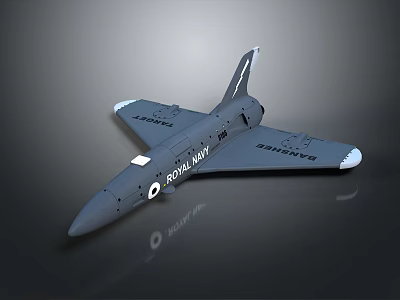 Royal Navy Skyhawk Model Aircraft With Gray Body And White Wing Tips 3d model