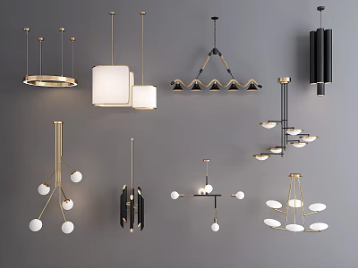 Light Luxury Chandelier Chandelier Combination 3d model