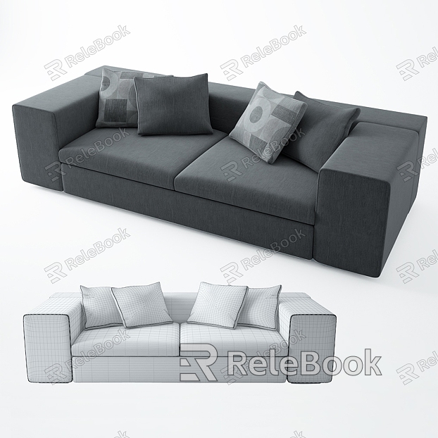 Casual Sofa Combination Casual Sofa Living Room Sofa Multi-Person Sofa Pillow Pillow Home Furniture Simple model